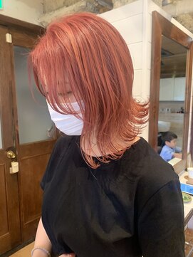 ラレイ(Lalei) ＊切りっぱなしロブ ダメージレスブリーチカラー ピンクカラー