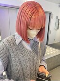 ボブ/ピンクベージュカラー/ブリーチ/ダブルカラー/下北沢