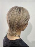★メンズ，ブリーチ，ハイトーン，ミルクティーベージュ，ウルフ