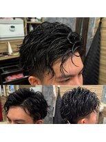 銀座マツナガ 神田店&nbsp;20代30代ビジネスツーブロックスパイラルパーマ爽やか黒髪