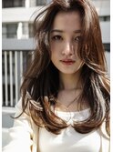 ロングレイヤー×ベージュブラウン