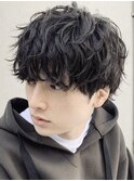 大分無造作ルーズパーマメンズカットナチュラルマッシュゆるめ