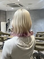 アース 高円寺店(HAIR & MAKE EARTH)&nbsp;ホワイト×裾ピンク〔@x__xrn03 〕