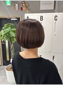 30代/40代/50代/コンパクトミニボブ/切りっぱなしボブ/前髪無し