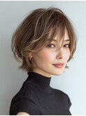 大人ショート　白髪ぼかし　白髪染め　ハイライト　40代50代60代