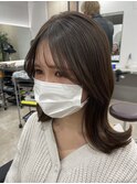 顔まわりレイヤー ワンカラー シフォンベージュ