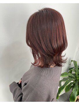 ルヴェルヘアー(Revel hair) ラズベリーピンク×くびれセミディ