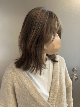 ザックジングウ 表参道(ZACC JINGU) ブリーチなしベージュカラー/ミディアムレイヤー/レイヤーカット