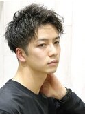 ビジカジツイストスパイラル無造作ツーブロックアップバング