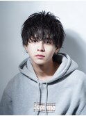 サーフカール/ 刈り上げセンターパート/ブルーブラック[新宿駅]