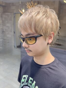 グロウ 上野御徒町(grow) ハイトーンベージュ/2ブリーチ/メンズカット/pixyyyyyy297