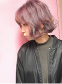 【lamp池袋オザキ】ピンクモノトーン/ミニボブ