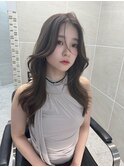 韓国風くびれレイヤーカット×グレージュ×透明感ブラウン川又
