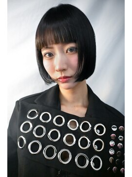 キジ(KIJI) ミニボブ/ショートボブ/ボブ/黒髪ボブ/オン眉/ワイドバング