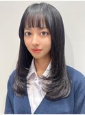 暗髪ロング×レイヤーカット