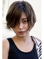 ロエナ(ROENA) 20代30代40代50代小顔カット黒髪ワンレンボブルフネビージュ前髪