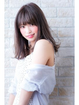 ヘアーアートシフォン 池袋西口店(Hair art chiffon) 黒髪似合わせカットブルージュグラデーションカラーのふわミディ