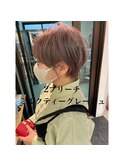 インナーカラーミルクベージュイヤリングカラーハイトーンカラー