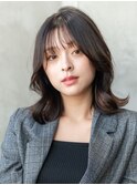 韓国レイヤーくびれ似合わせカットイメチェン小顔ワイドバング