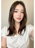 黒髪ボブルフネビージュ小顔ワンレン