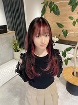 フリーク(FLEEK)&nbsp;インナーカラー　ワインレッド　ブリーチ2回