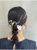 【yuko】ヘアアレンジ × ミディアム編み下ろしタイトローポニー