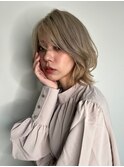 韓国風シルバーベージュ小顔ウルフボブレイヤーp1志木10代20代