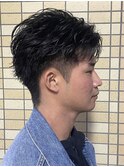 MEN’S HAIR/サーフカール/刈り上げセンターパート/柏