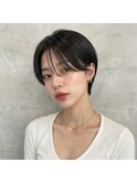 室蘭ショートヘアショートカット韓国白髪ぼかし白髪染めボブ