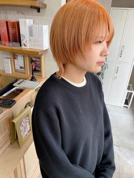 イルウィ(irwi) 【門前仲町】似合わせカット　ウルフボブ　オレンジカラー