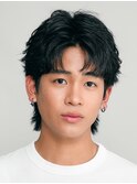 心斎橋シャドウパーマメンズマッシュセンターパート緩め強め30代
