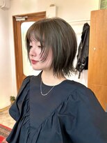エニエンメイクス 立川(ENIEN MAKE'S) レイヤーボブ、オリーブベージュ、艶髪、オージュア