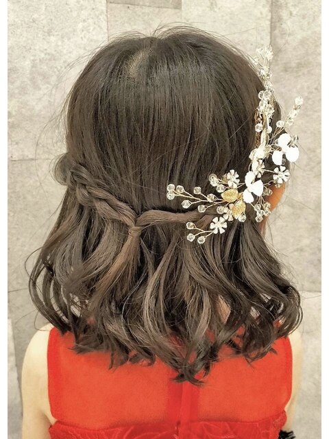 ヘアセット/セット/ヘアアレンジ/編み込み/発表会/結婚式/2次会