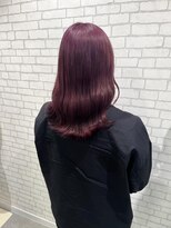 ミューバイケンジ(miu by KENJE)&nbsp;miu&橋本愛海　ワンブリーチでピンクパープル