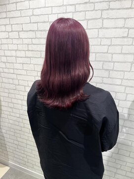 ミューバイケンジ(miu by KENJE) miu&橋本愛海　ワンブリーチでピンクパープル