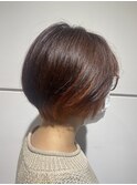 ショート/インナーカラー/オレンジ/ダブルカラー/ブリーチ