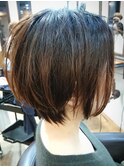 フェザーショート【丸みショートボブ　30代、40代、50代】