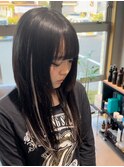 プルエクステ＋グレーハイライト