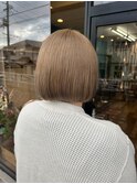切りっぱなしミニボブ☆ミルクティーベージュ