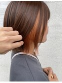 イヤリングカラー×ボブ