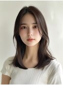 【学生人気】結べるミディアムレイヤー/韓国/インナーカラー