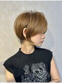 大人可愛い20代30代40代丸みショートボブ/ハンサムショート