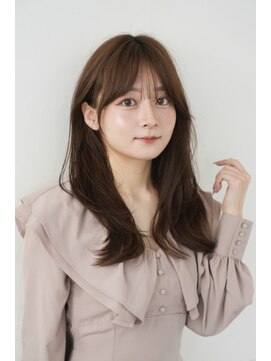 アンダーバーホワイト 鳳店(_WHITE) ガーリーヘア×ナチュラルブラウン