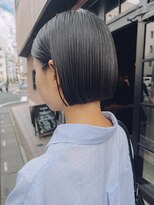 オーガニック アトリエ 大宮(organic+atelier)&nbsp;20代30代透明感暗髪アッシュブルーグレージュ丸みボブ