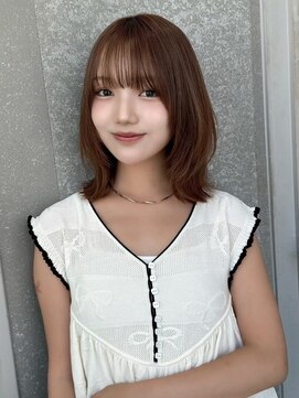 シーシンジュク 新宿南口(Sea shinjuku) ココアベージュ×レイヤー[小顔/黒髪/オリーブグレー]