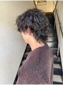 常田くるくるパーマメンズロングパーマサーフカールウルフ