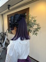 ルート(root)&nbsp;ダブルカラー/ブリーチカラー/パープル/ボブ/登戸