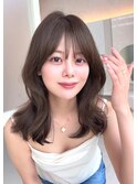 ミディアム レイヤー 韓国 顔まわり レイヤーカット