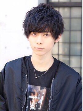 ネイビー(NAVY) 重軽ビートマッシュ ゆるめパーマ ラフ無造作ワイルド