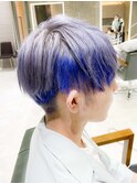 ラベンダーアッシュカラー×インナーカラーブルーヘア　【DAYS】